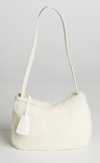 Lynda Faux Fur Bag in White