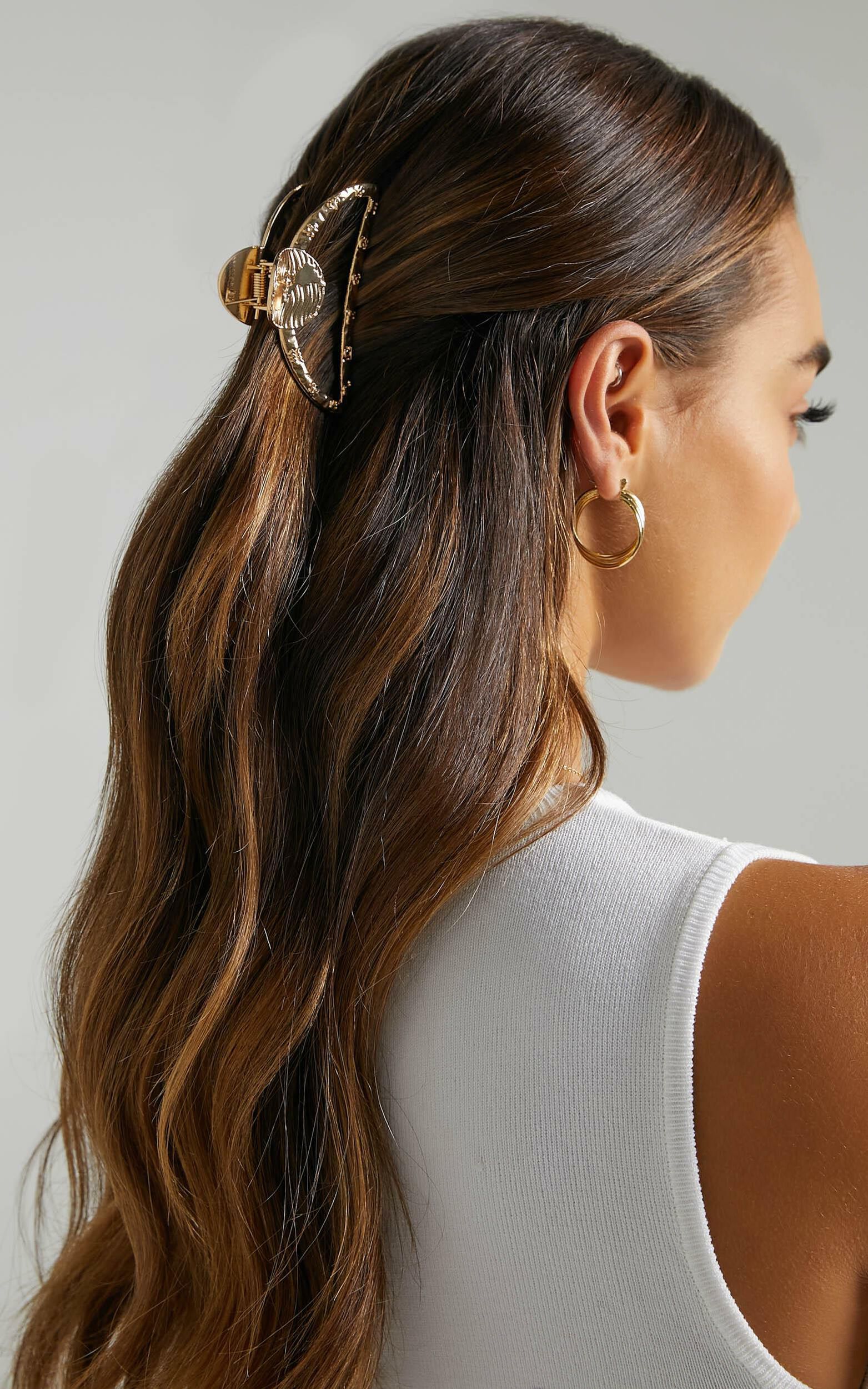 Summer Day Hair Clip in Shiny Gold, , super-hi-res image number null