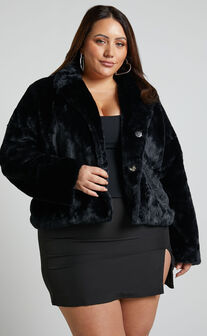 Cezziah Fur Jacket in Black