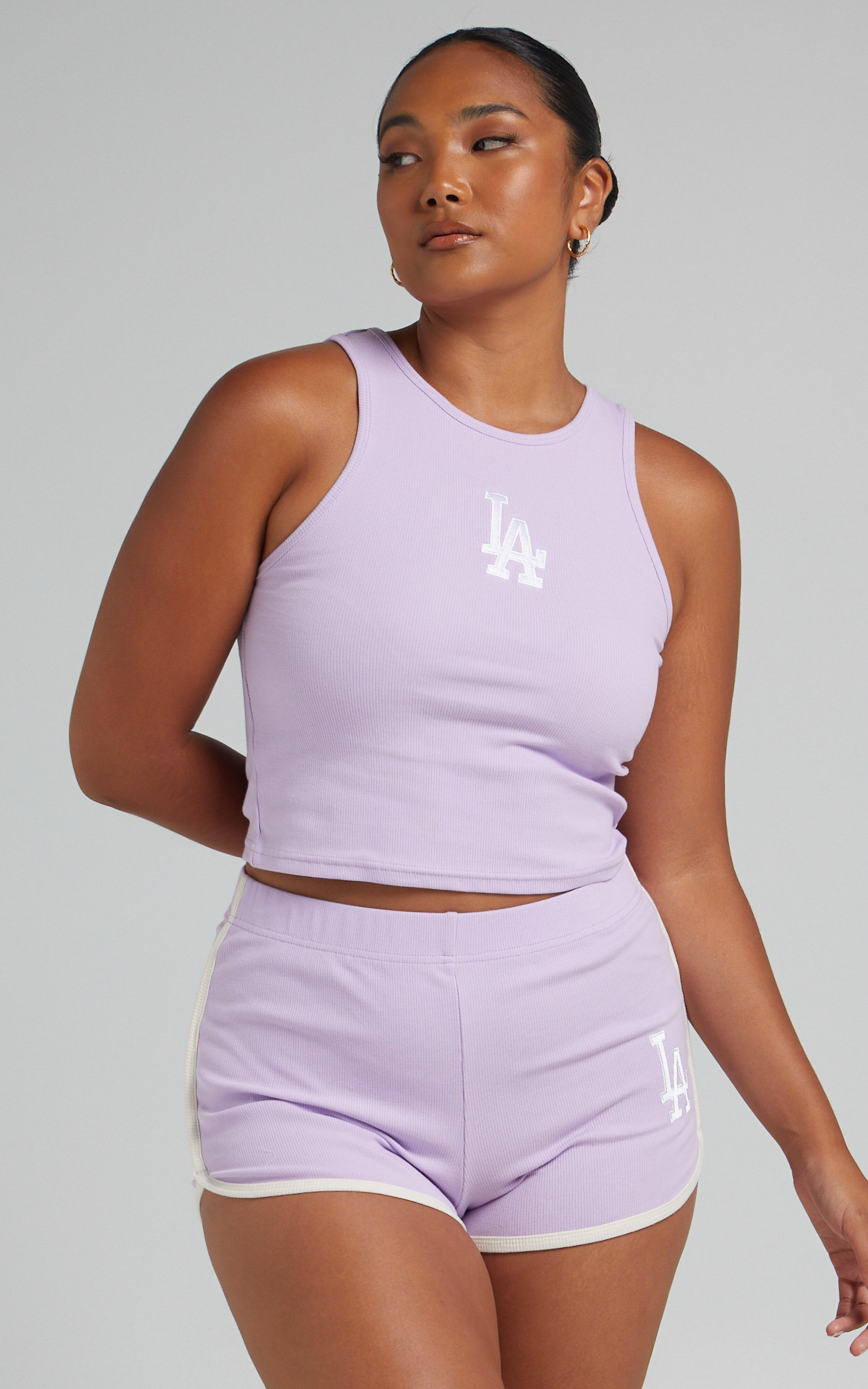 Majestic - Dodgers Rib Tank in Orchid - L, PRP1, super-hi-res image number null