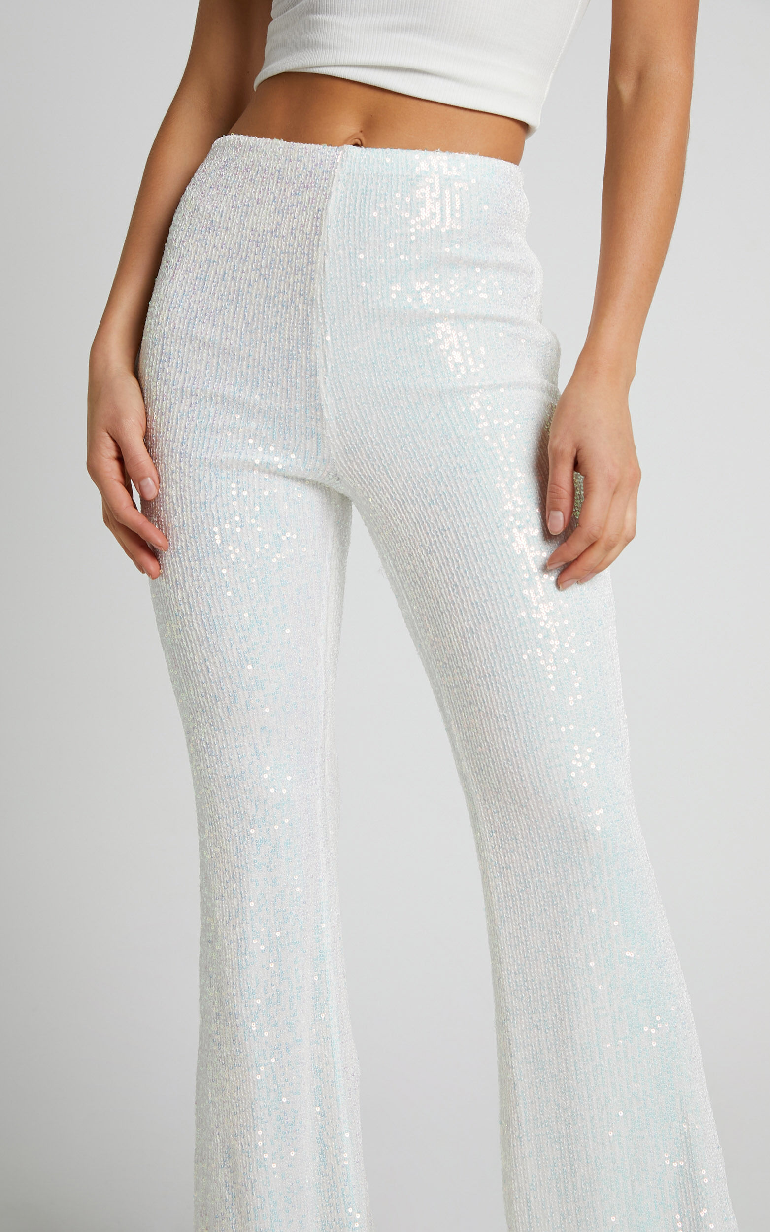 STYLAND sequinembellished Flared Trousers  Farfetch