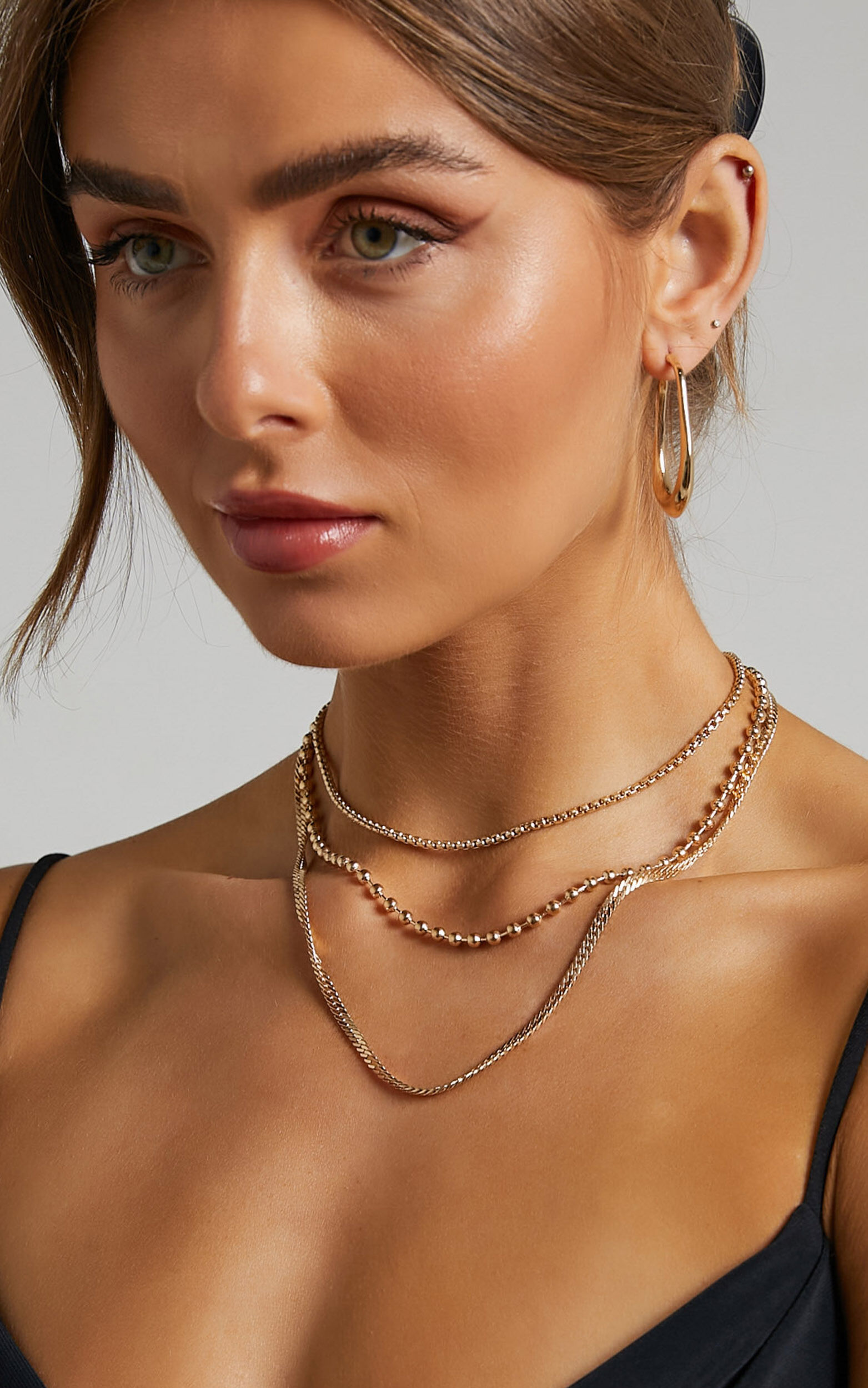 Riley layered chain necklace in Gold - NoSize, GLD1, super-hi-res image number null