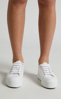 Superga - 2790 ACOTW Linea Up And Down Platform Sneakers in 901 White