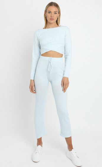Deanna Knit Pants in Baby Blue