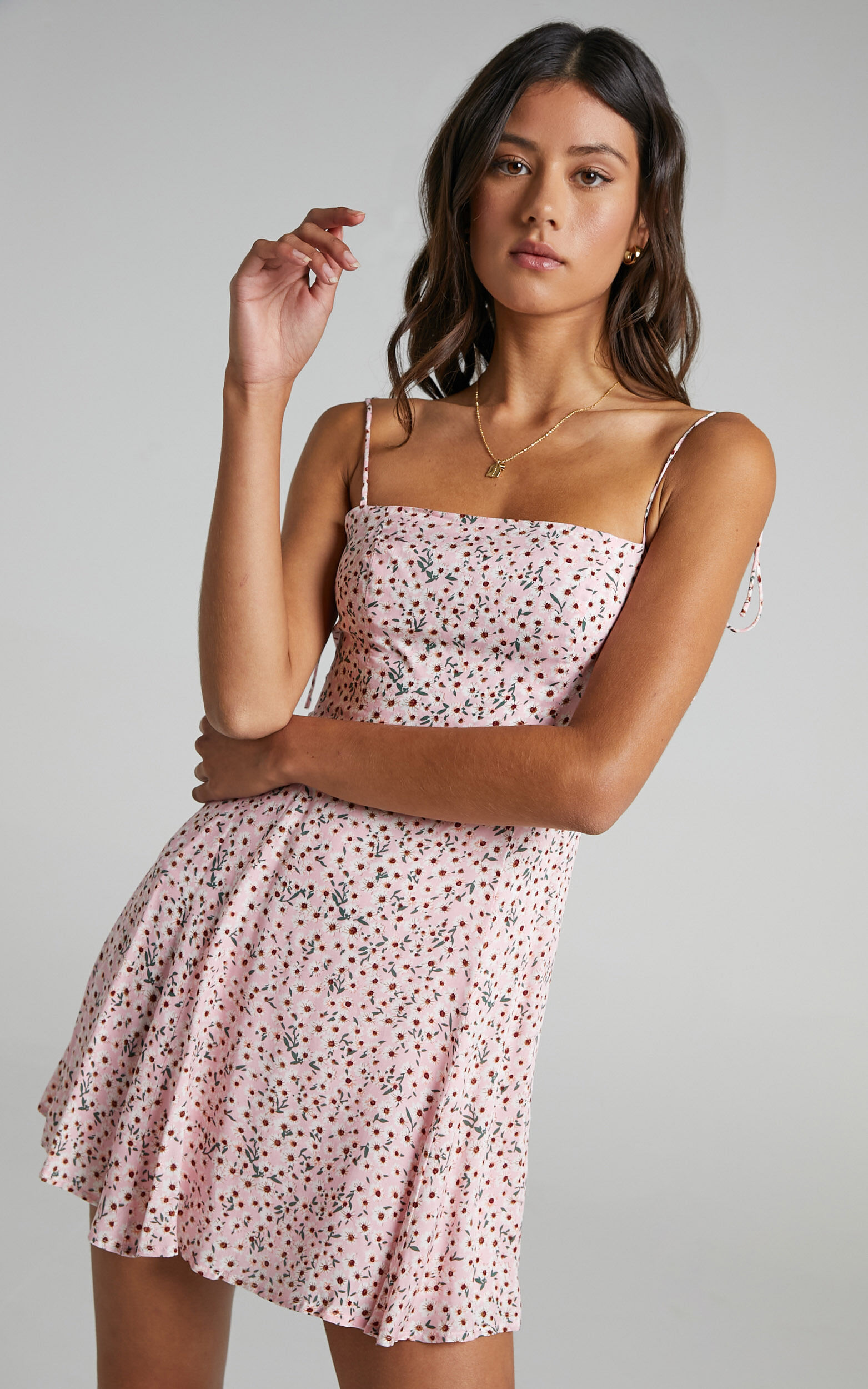 Roll With Me Dress In Pink Floral - 16 (XXL), Pink, super-hi-res image number null