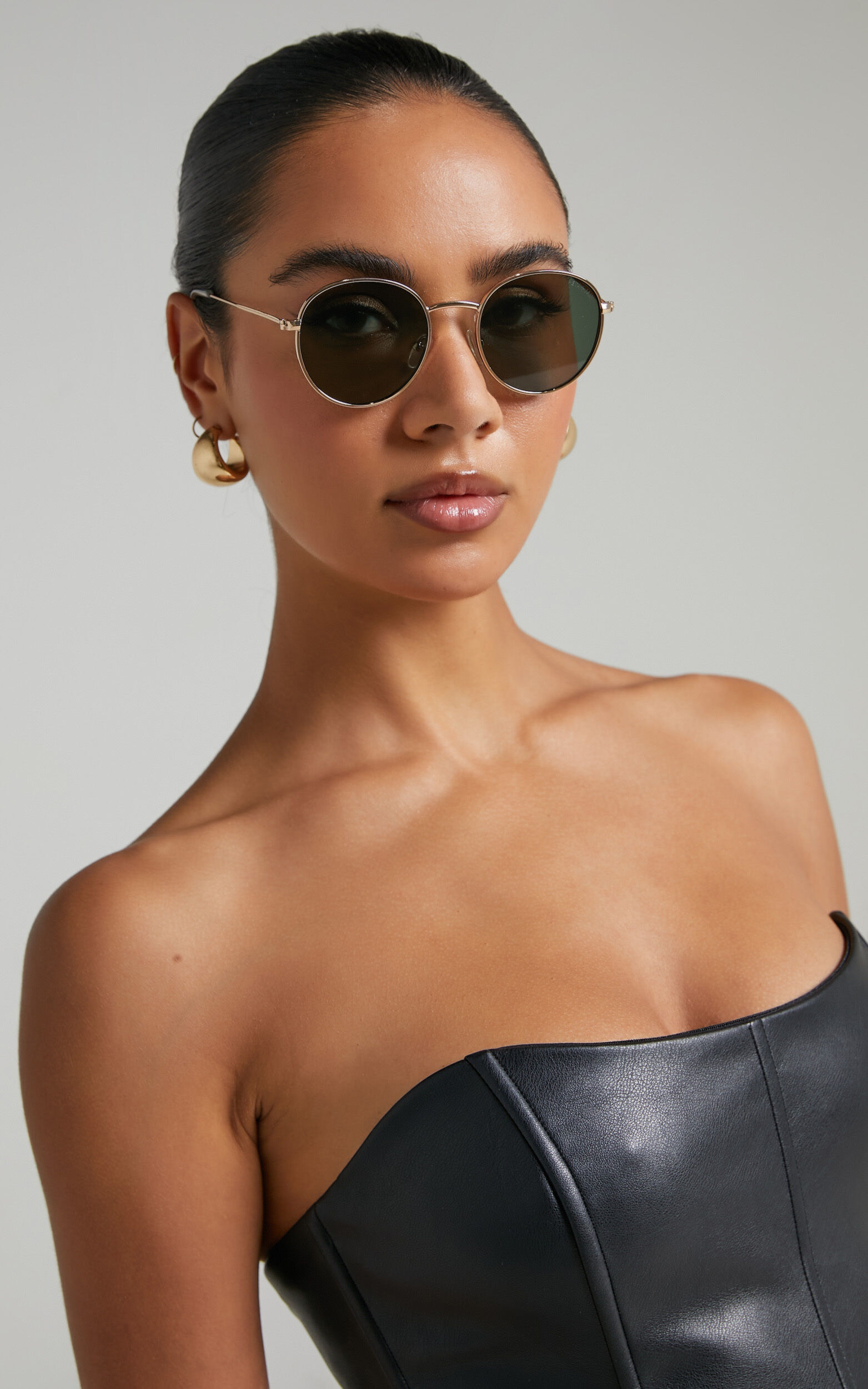 Peta And Jain - Molly Sunglasses in Gold/Green - NoSize, GLD1