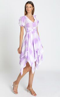 Ola Dress In Lavender Check