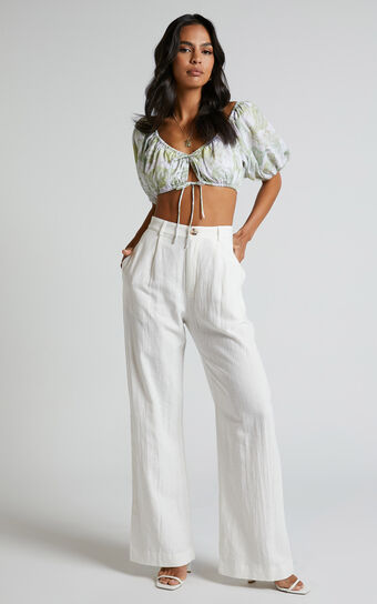 Larissa Trousers - Relaxed Straight Leg Trousers in White