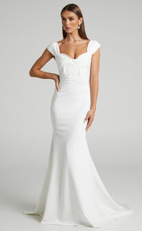 Courtlyn Bridal Gown -  Tuck Detail Sweetheart Gown in Ivory