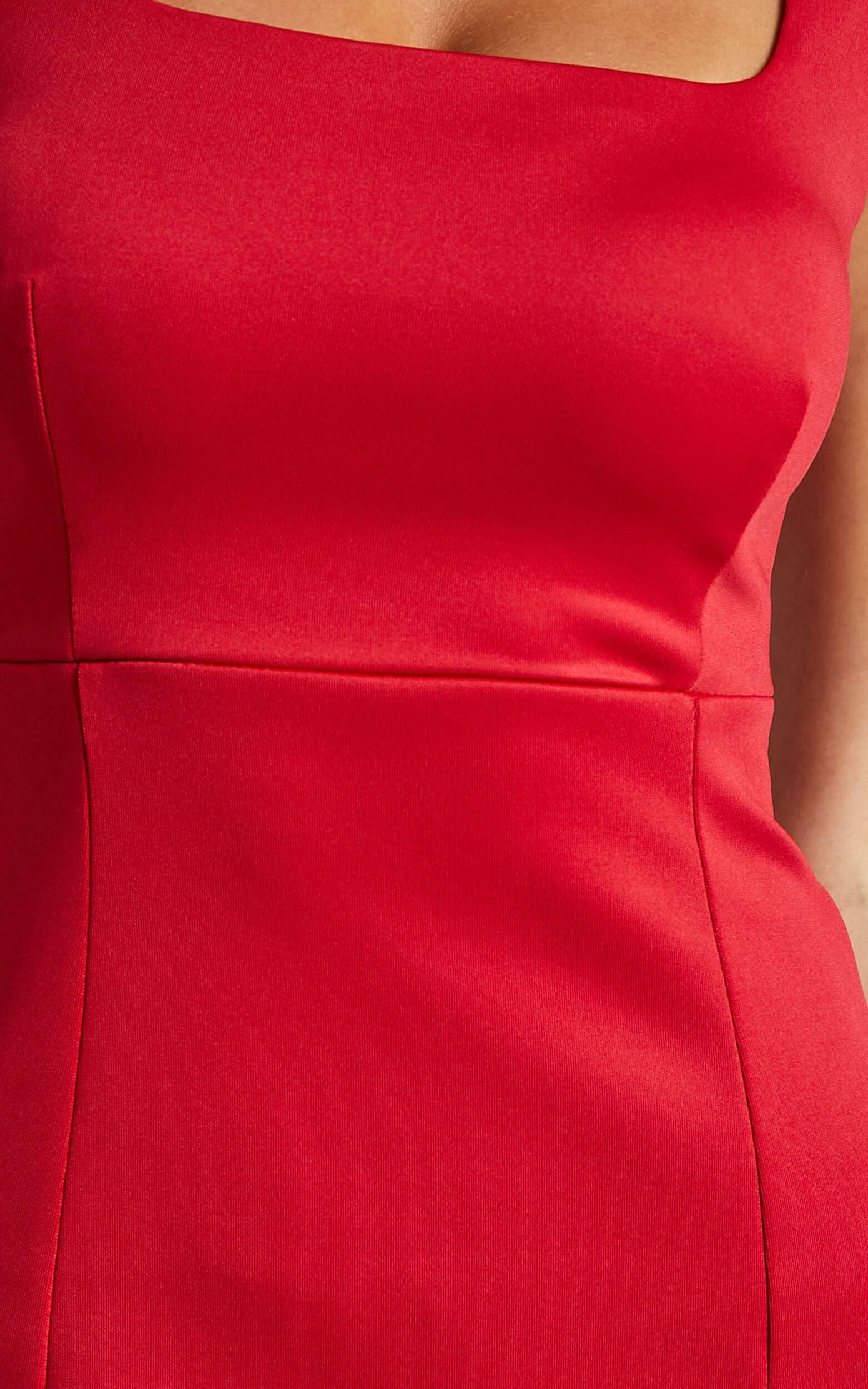 Mini Love Split Bodycon Midi Dress in Red | Showpo
