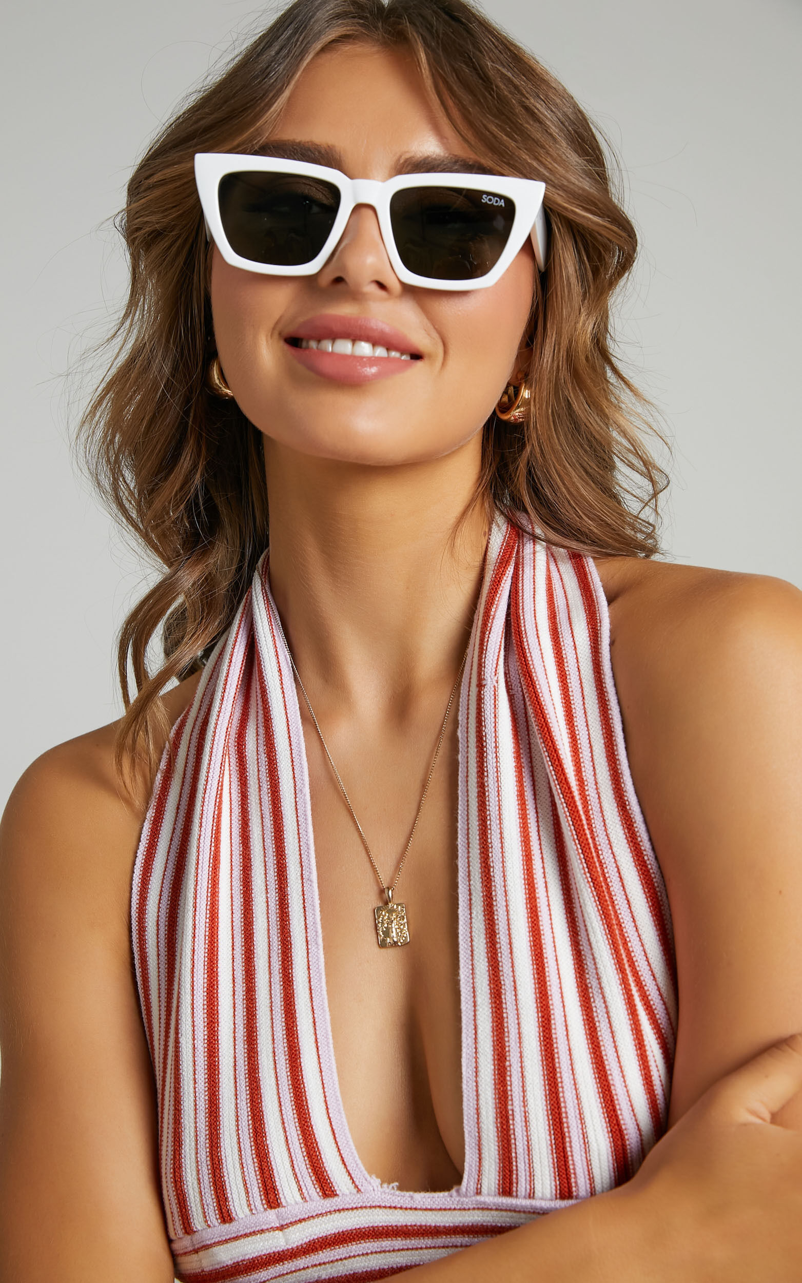 Soda Shades - Hailey Sunglasses in White - NoSize, WHT2, super-hi-res image number null