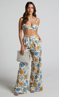 Amalie The Label - Khaila Triangle Bralette Top in Valencia Floral