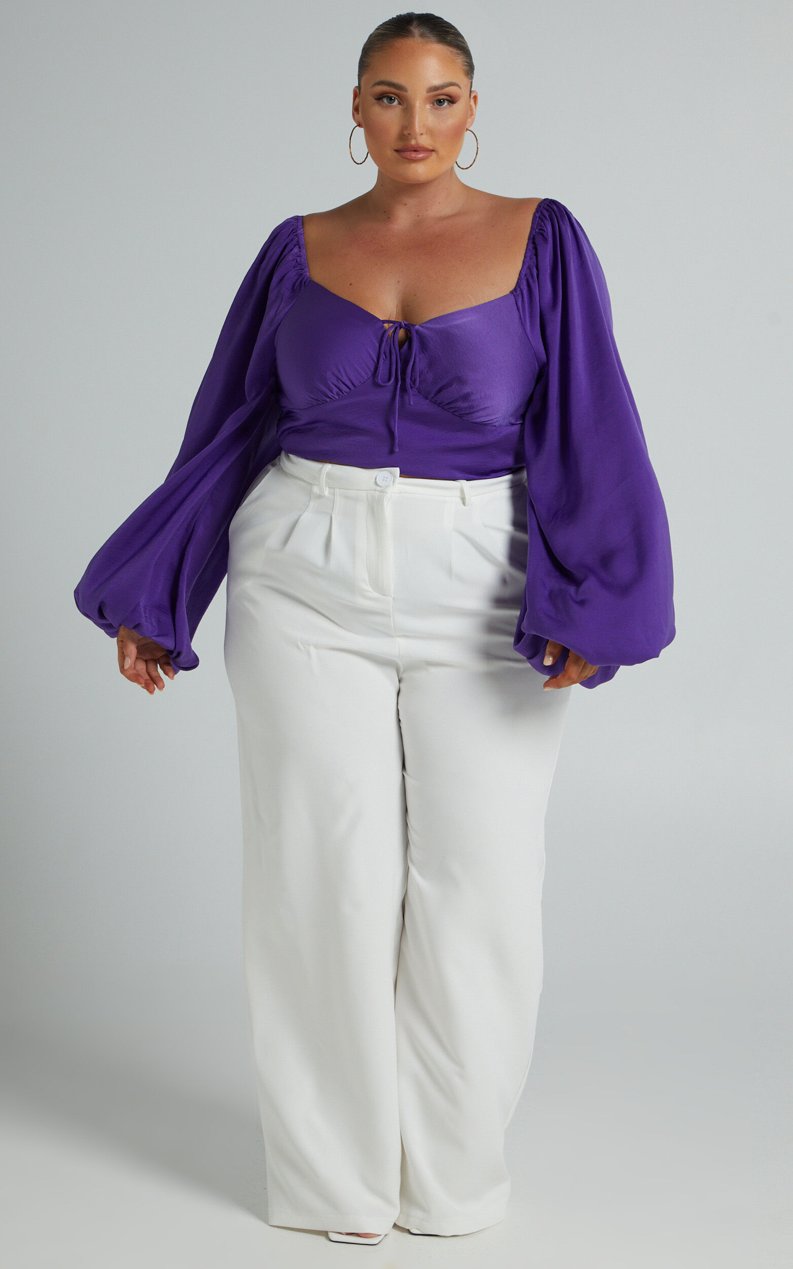 Delia Long Sleeve blouse in Purple - 06, PRP2, super-hi-res image number null
