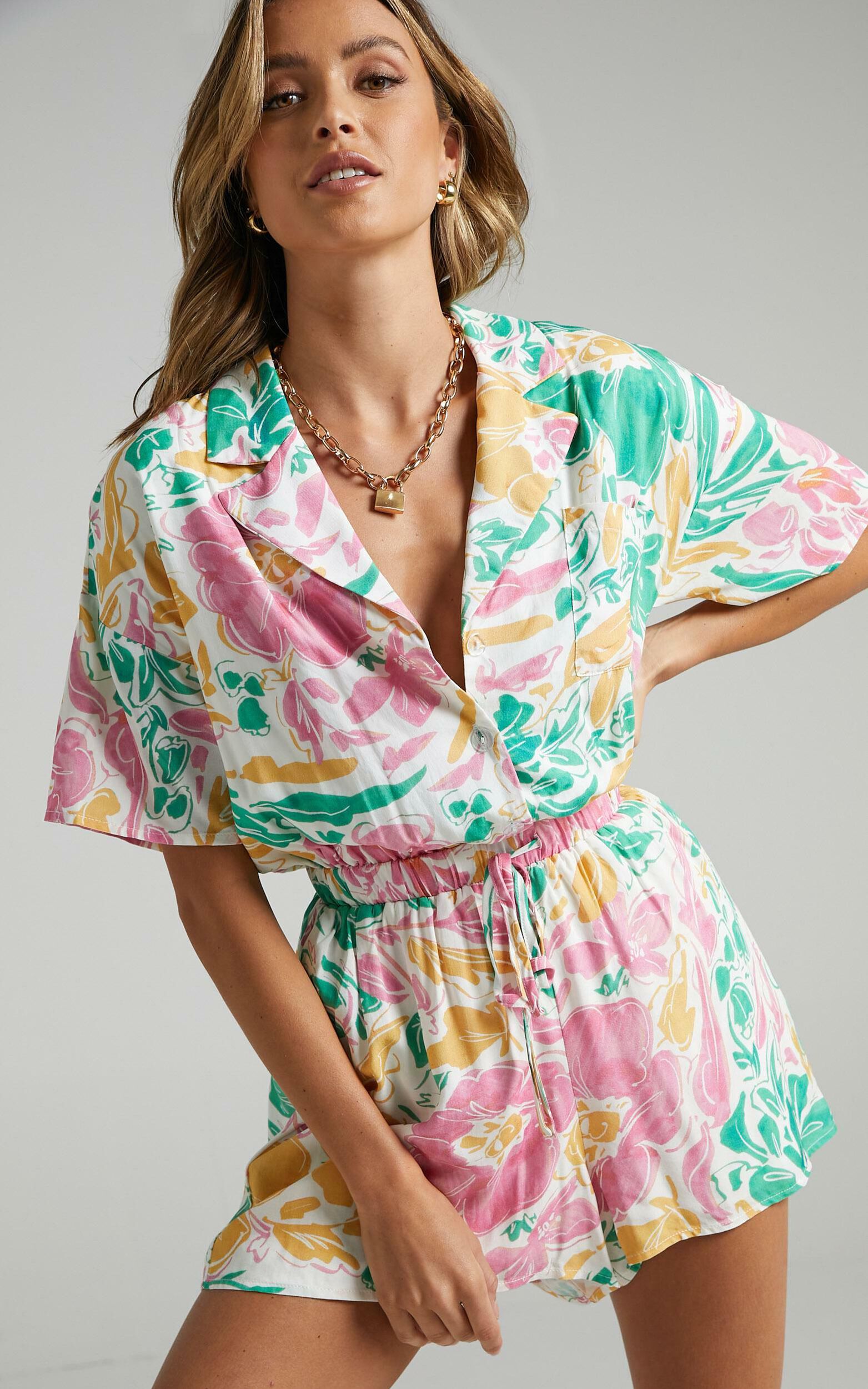 Calanthe Playsuit in Electric Floral | Showpo USA