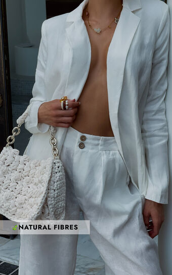 Amalie The Label - Allegra Linen Relaxed Blazer in White