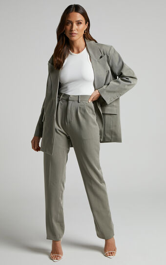 Remi Trousers - Tailored Straight Leg Trousers in Grey