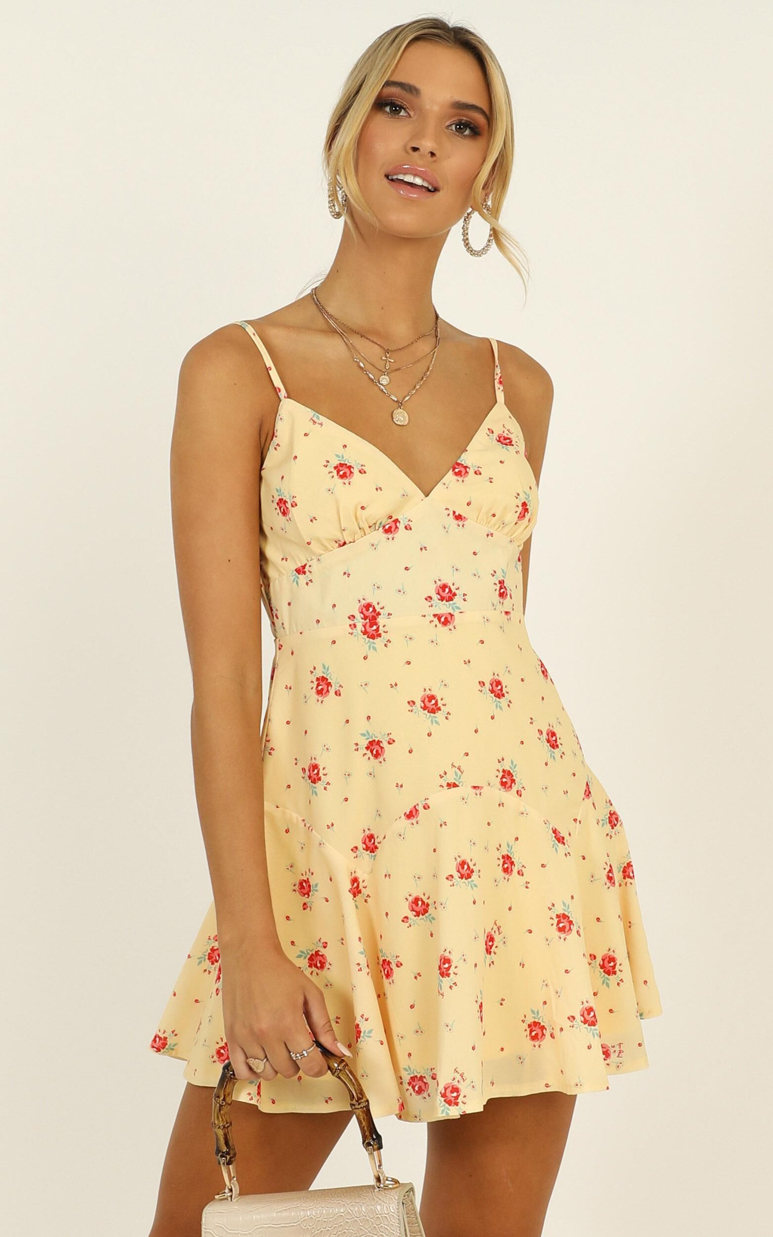 Hot Girl Summer Dress In Yellow Floral | Showpo USA