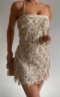 Shook Dress in Champagne Sequin