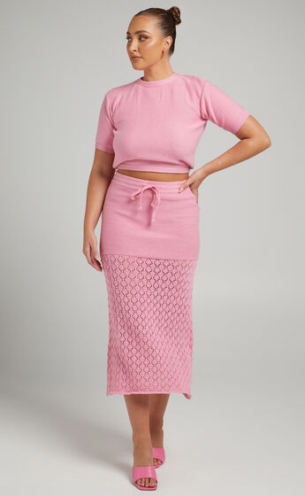 Rue Stiic - Paloma Knit Skirt in Pink