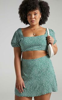 Are You Up To It Two Piece Set in Green Floral