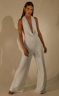 Genelyn Bridal Jumpsuit - Strapless Wide Leg Jumpsuit in White