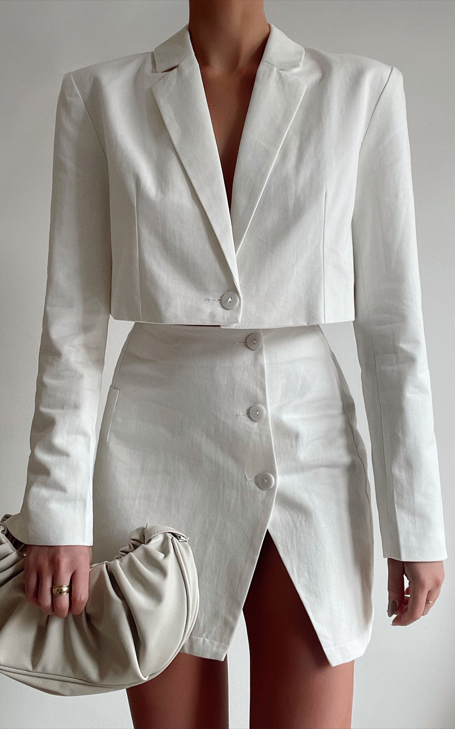 Runaway The Label - Toni Cropped Blazer in White - L, WHT1, super-hi-res image number null