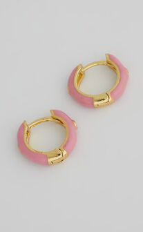 Tamishee Mini Hoop Earrings in Pink