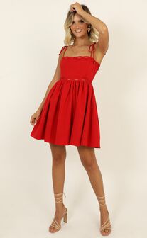 Get Out Right Now Dress In Red Linen Look