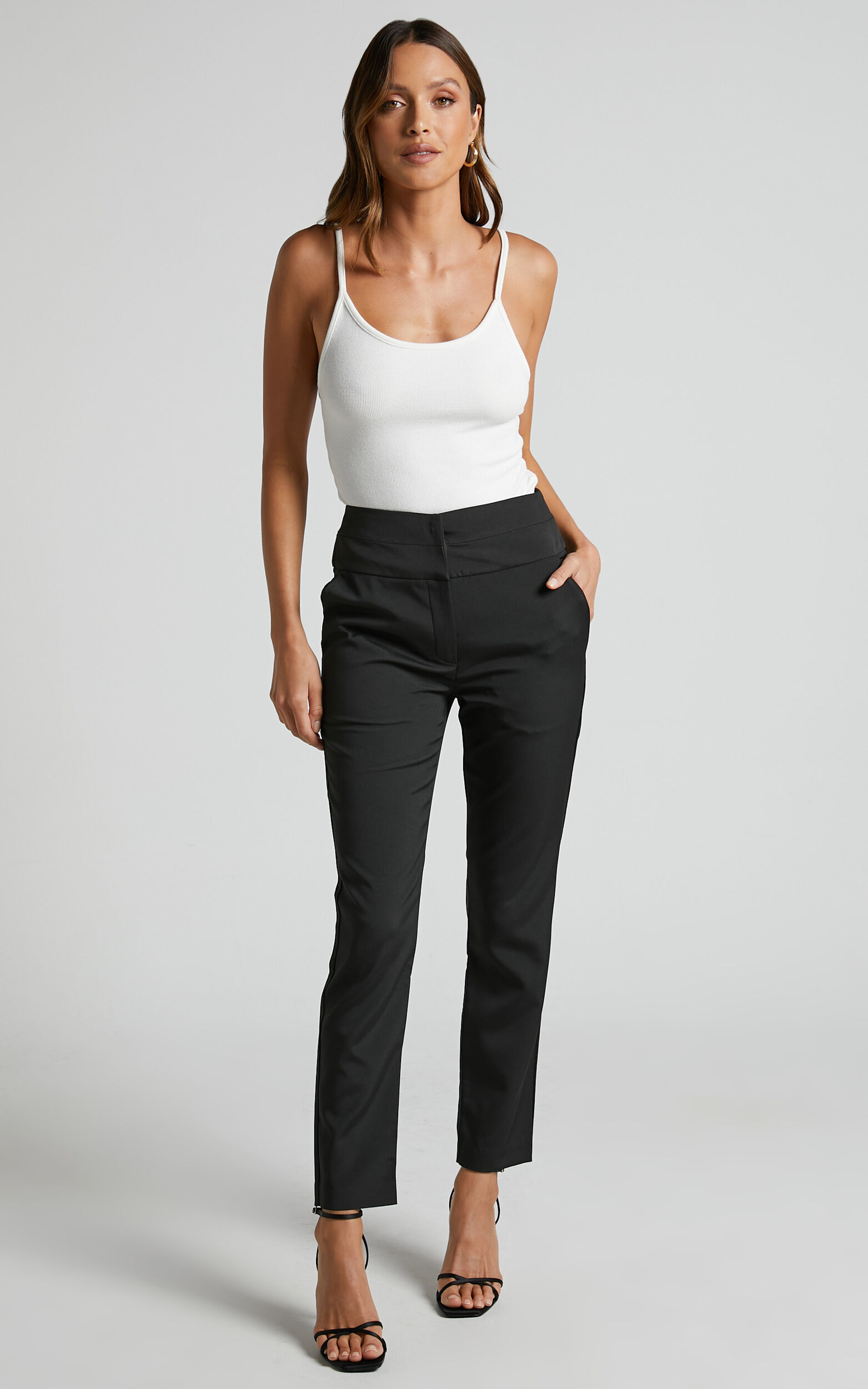 Hailey - High Waisted Trouser in Black - 06, BLK1