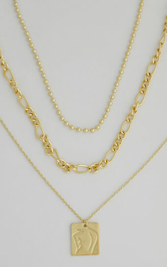 Miranda layered chain necklace in Gold