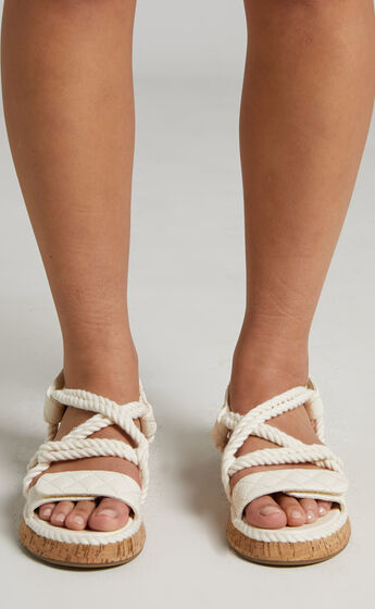 Public Desire - Miami Sandals in Ecru Rope