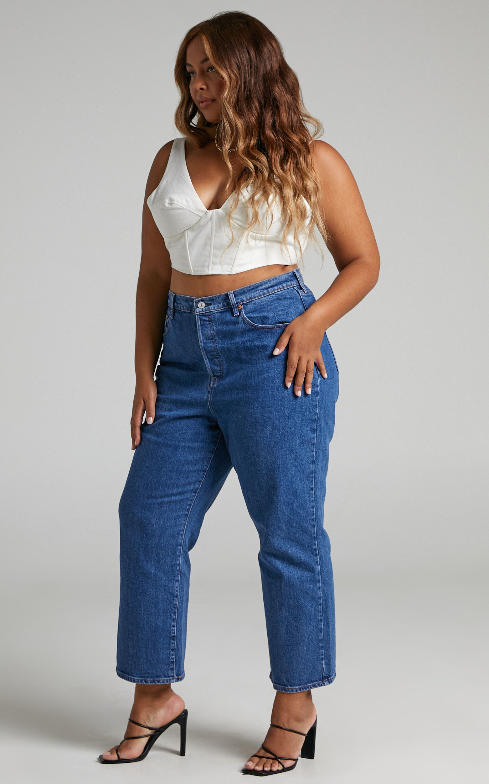 Levi's Curve - Ribcage Ankle Straight Jeans in Georgie - 16, BLU1, super-hi-res image number null
