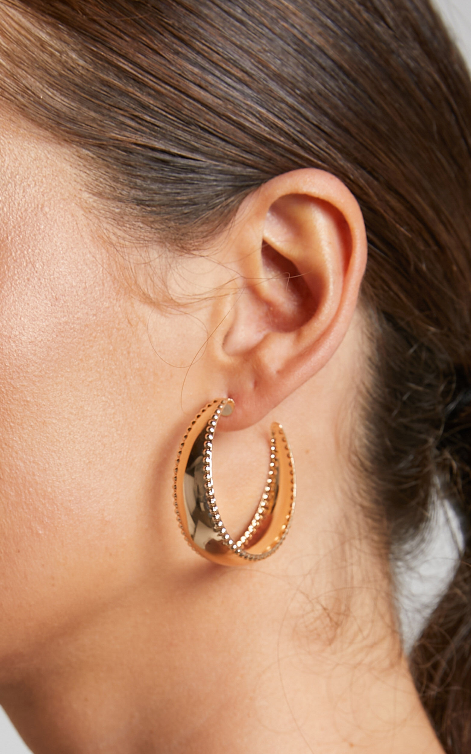Auvergne Wide Flat Hoop Earrings in Gold - NoSize, GLD1, super-hi-res image number null