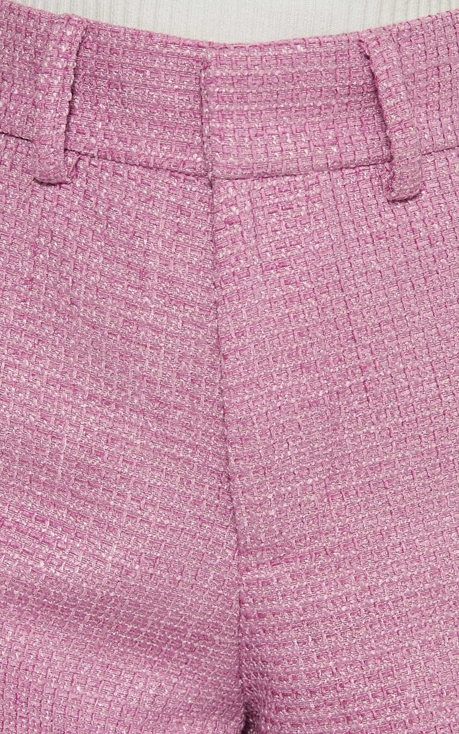 Carrie Shorts - High Waisted Tailored Tweed Shorts in Pink | Showpo USA