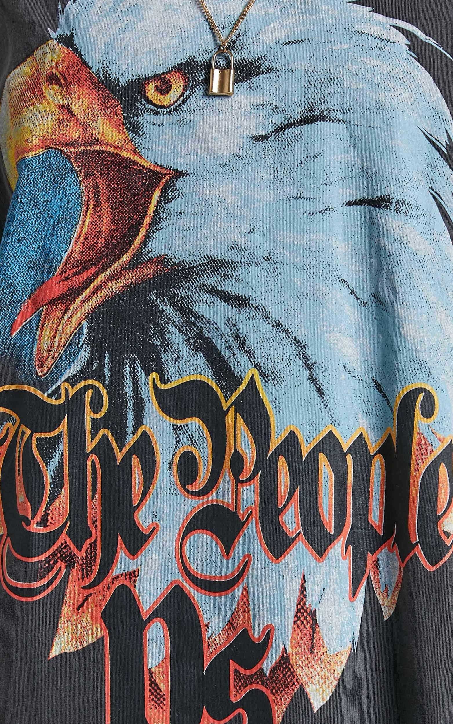The People Vs - Righteous Eagle Tee Dress in Ultra Black | Showpo