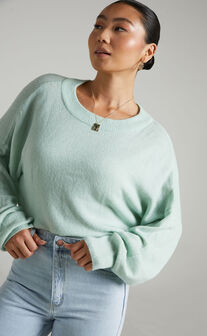 Hollee Open Tie Back Knit Sweater in Sage