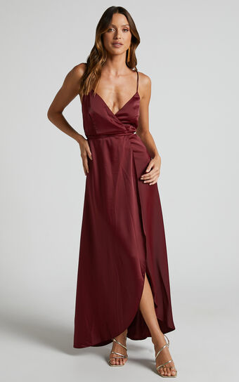 Mine Would Be You Midaxi Dress - Wrap Dress in Wine