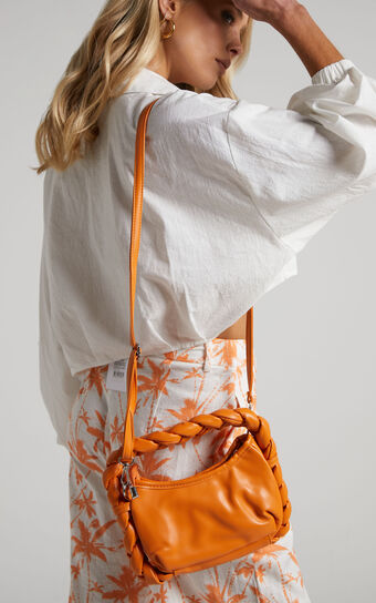 Realyn Bag - Braided Handle Mini Clutch Bag in Orange