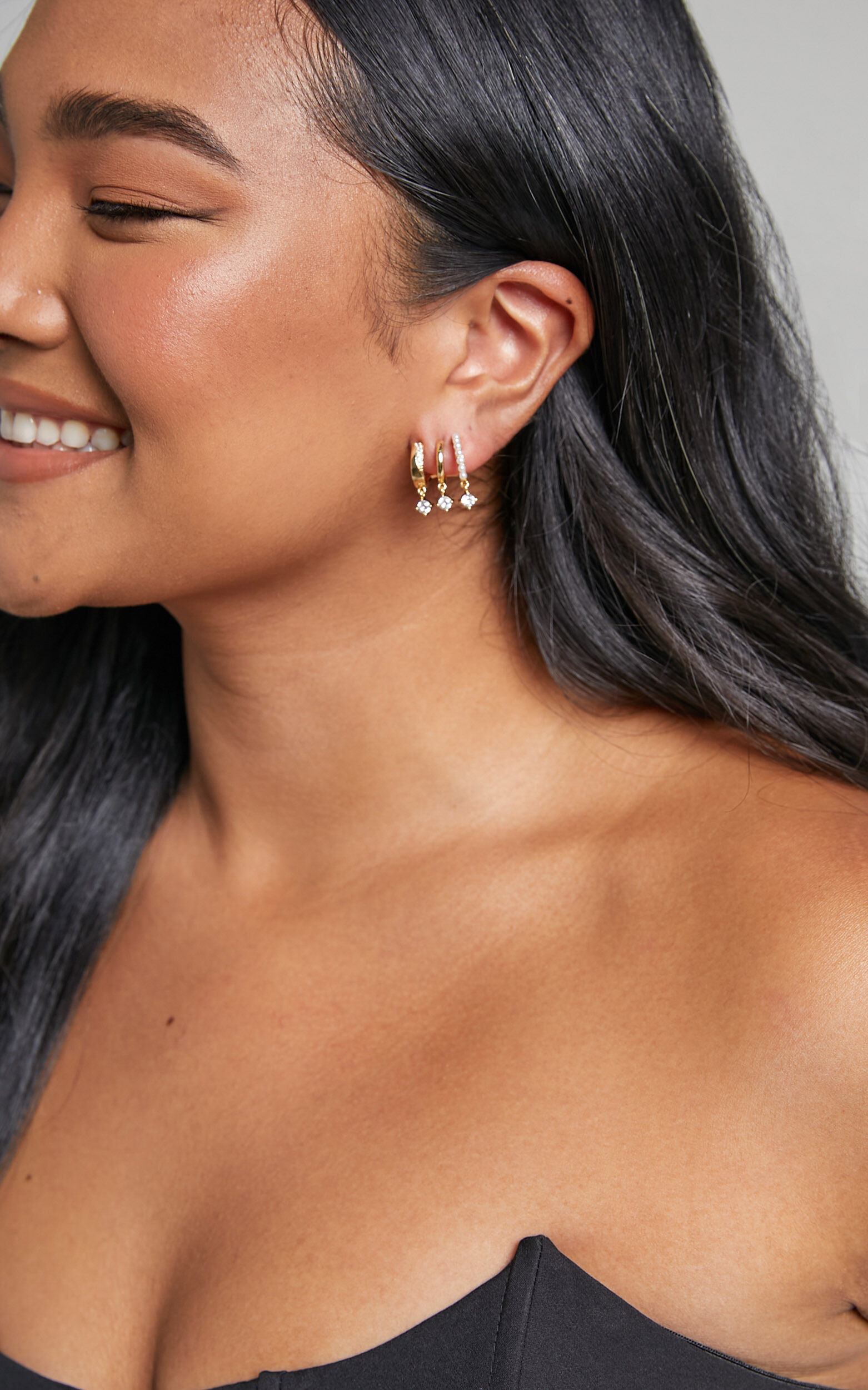 Amallia Triple Hoop Earrings in Gold - NoSize, GLD1, super-hi-res image number null