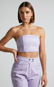 4th & Reckless - Tropez Leather Top in Lilac