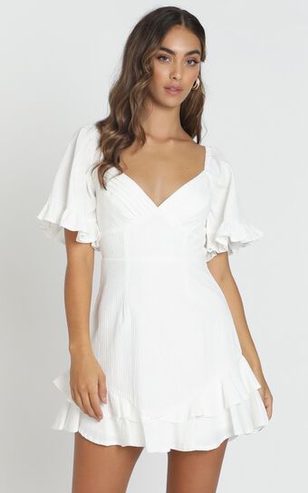 Hanna Mini Dress in White | Showpo