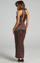 Unreal Dream Midi Dress in Chocolate Satin | Showpo USA