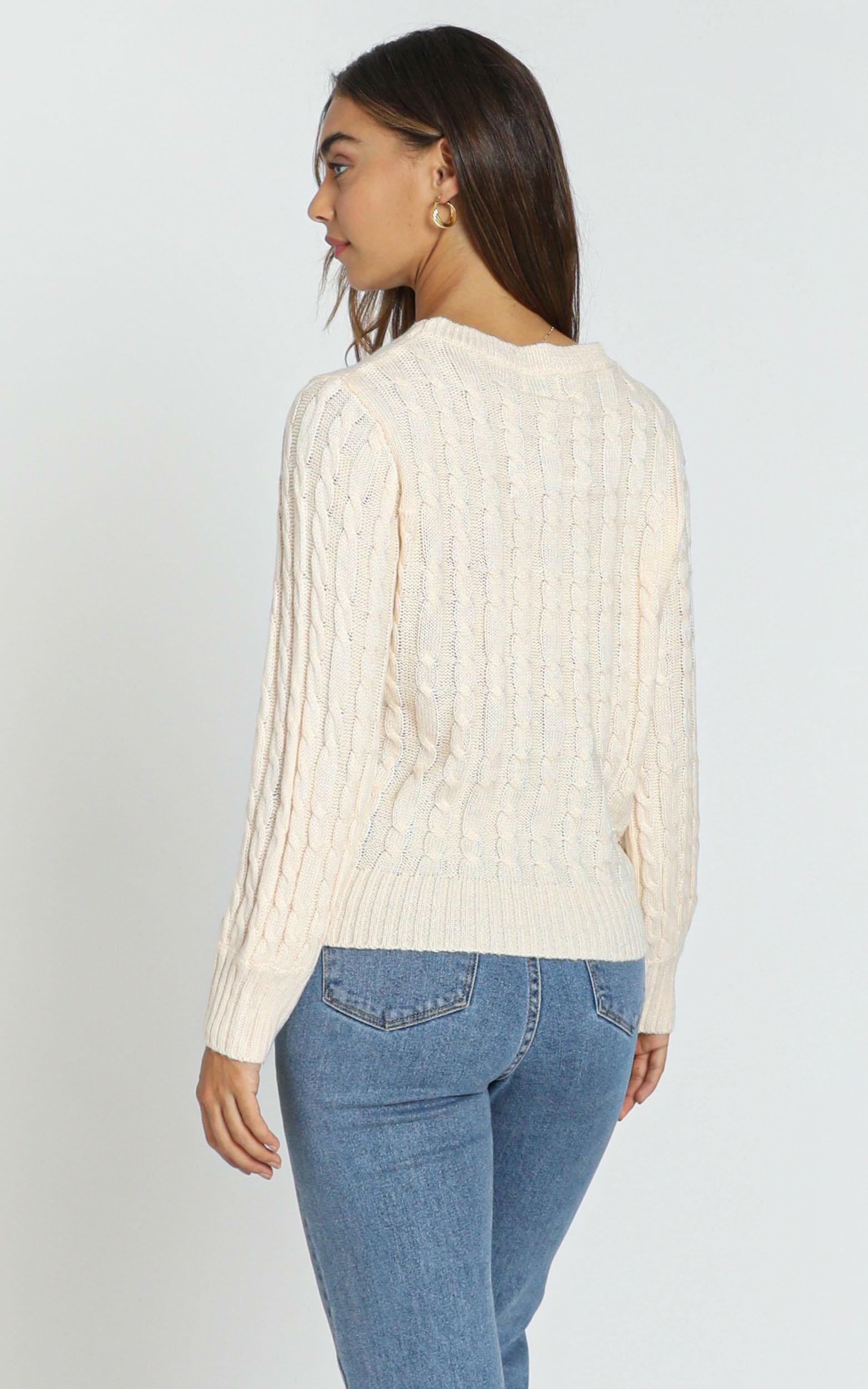 Sydney Cable Knit Jumper in Almond | Showpo