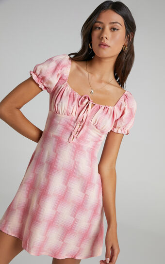 Houston Dress in Pink Check