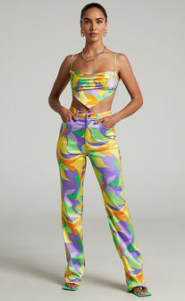 Danielle Bernstein - Saved By The Bell Ankle Flare Pants in Multi