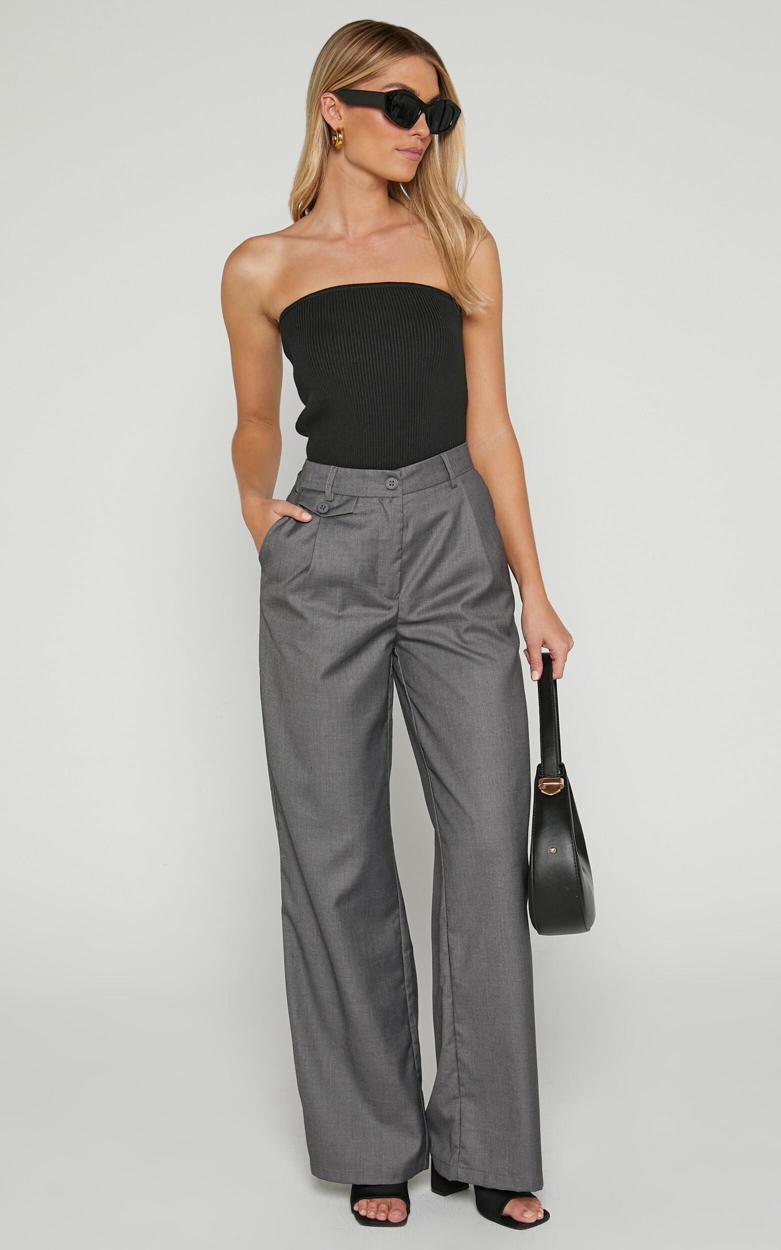 LOW CLASSIC: Gray Low Rise Trousers | SSENSE
