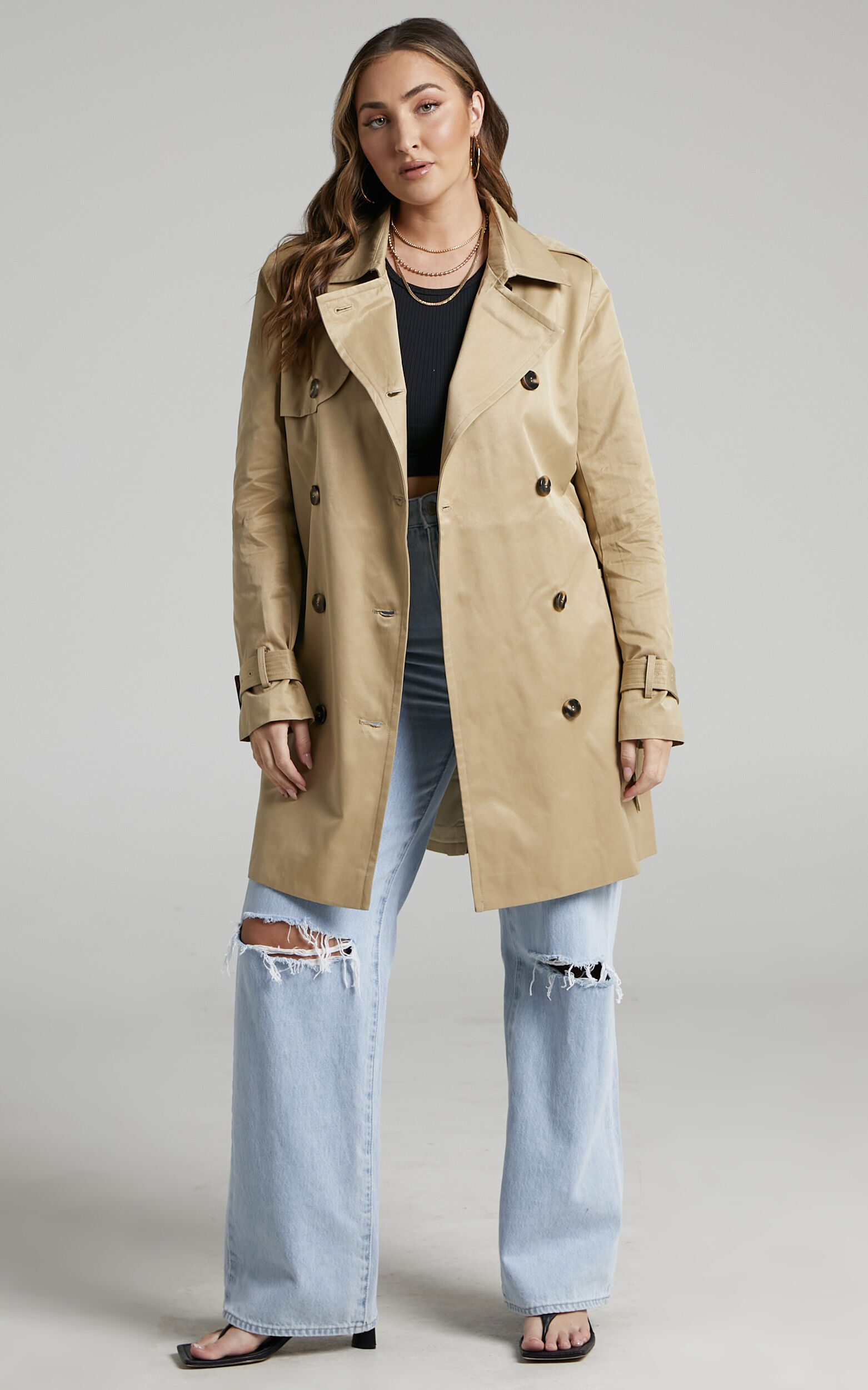 Khiery Trench Coat in Camel - 04, BRN1, super-hi-res image number null