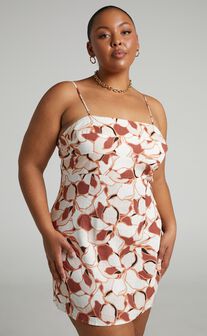 Amalie The Label - Maya Strappy Bodycon Topstitched Mini Dress in Voyager Floral