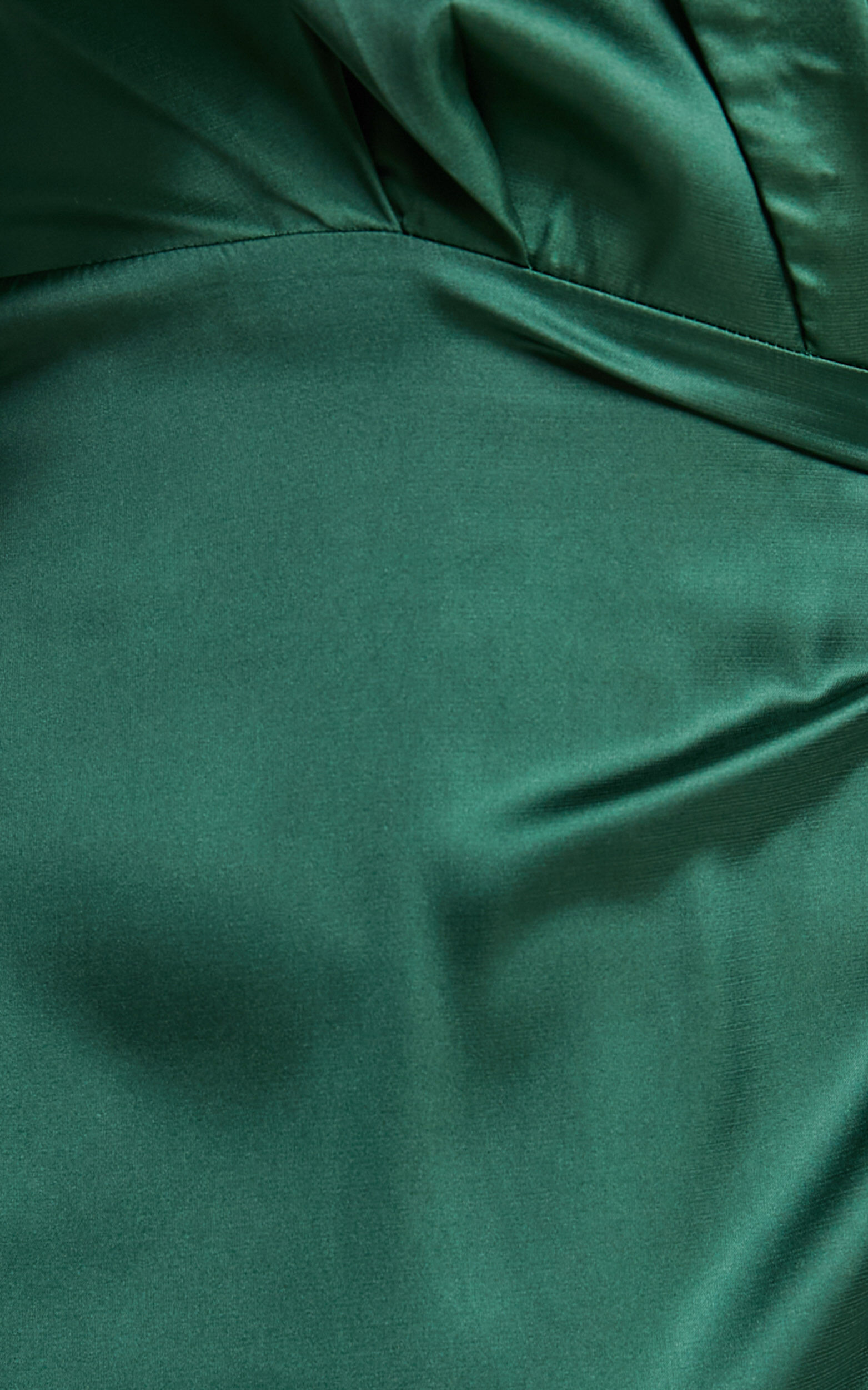 Rada Long Sleeve Frill Wrap Midi Dress in Forest Green | Showpo