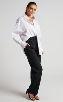 Lorcan Pants - High Waisted Tailored Pants in Black